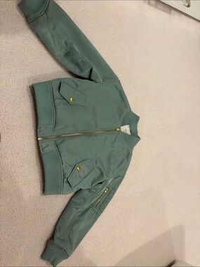 Crewcuts Sage Green Bomber Jacket with Gold Hardware